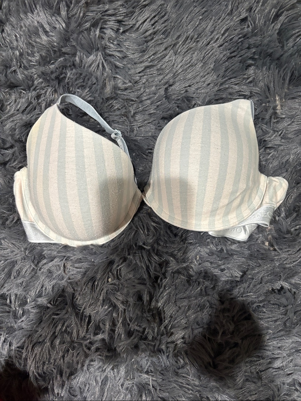 Victoria's Secret Light Blue & White Striped Push-Up Bra